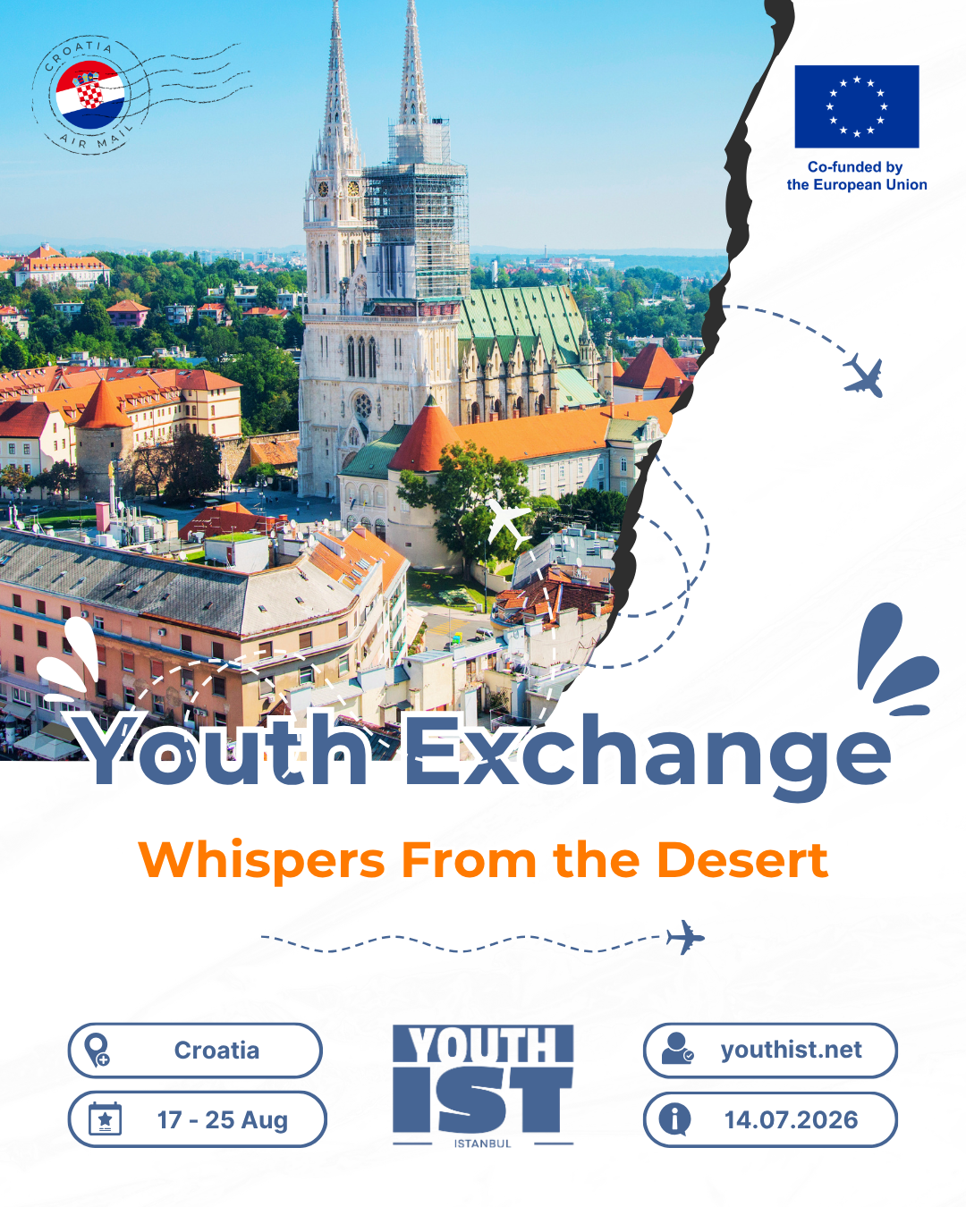 Whispers From the Desert youth exchange announcement.